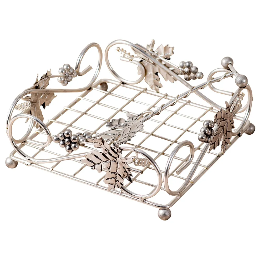 Luxurious Silver Colored Iron Decorative Napkin Holder