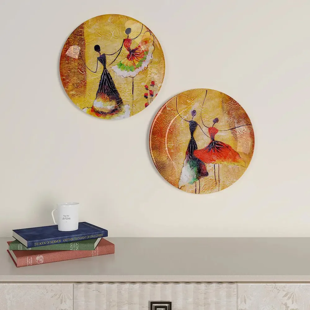 Luxury Ceramic Wall Plates With Ballerina Dancing Girl Design, Wall Hanging Plate