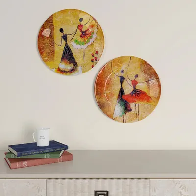 Luxury Ceramic Wall Plates With Ballerina Dancing Girl Design, Wall Hanging Plate