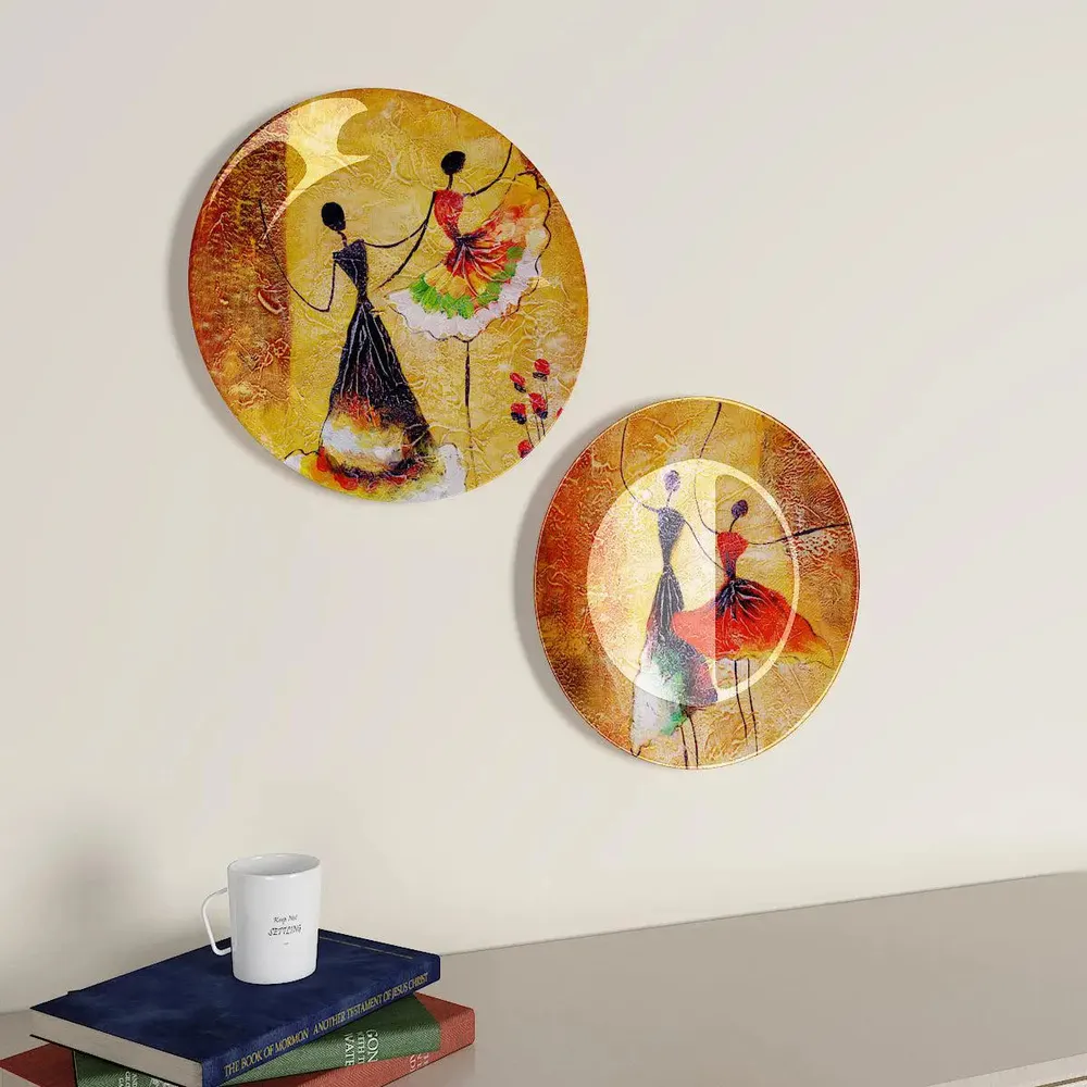 Luxury Ceramic Wall Plates With Ballerina Dancing Girl Design, Wall Hanging Plate