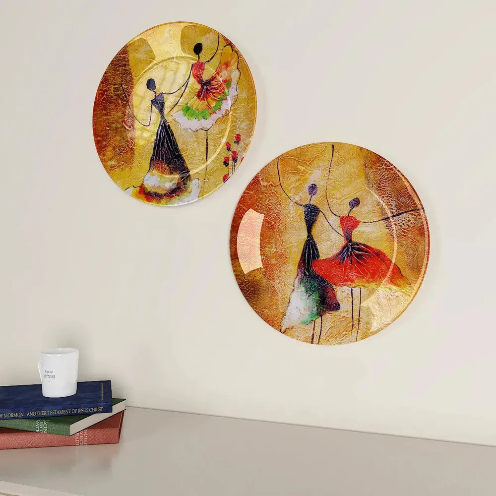 Luxury Ceramic Wall Plates With Ballerina Dancing Girl Design, Wall Hanging Plate