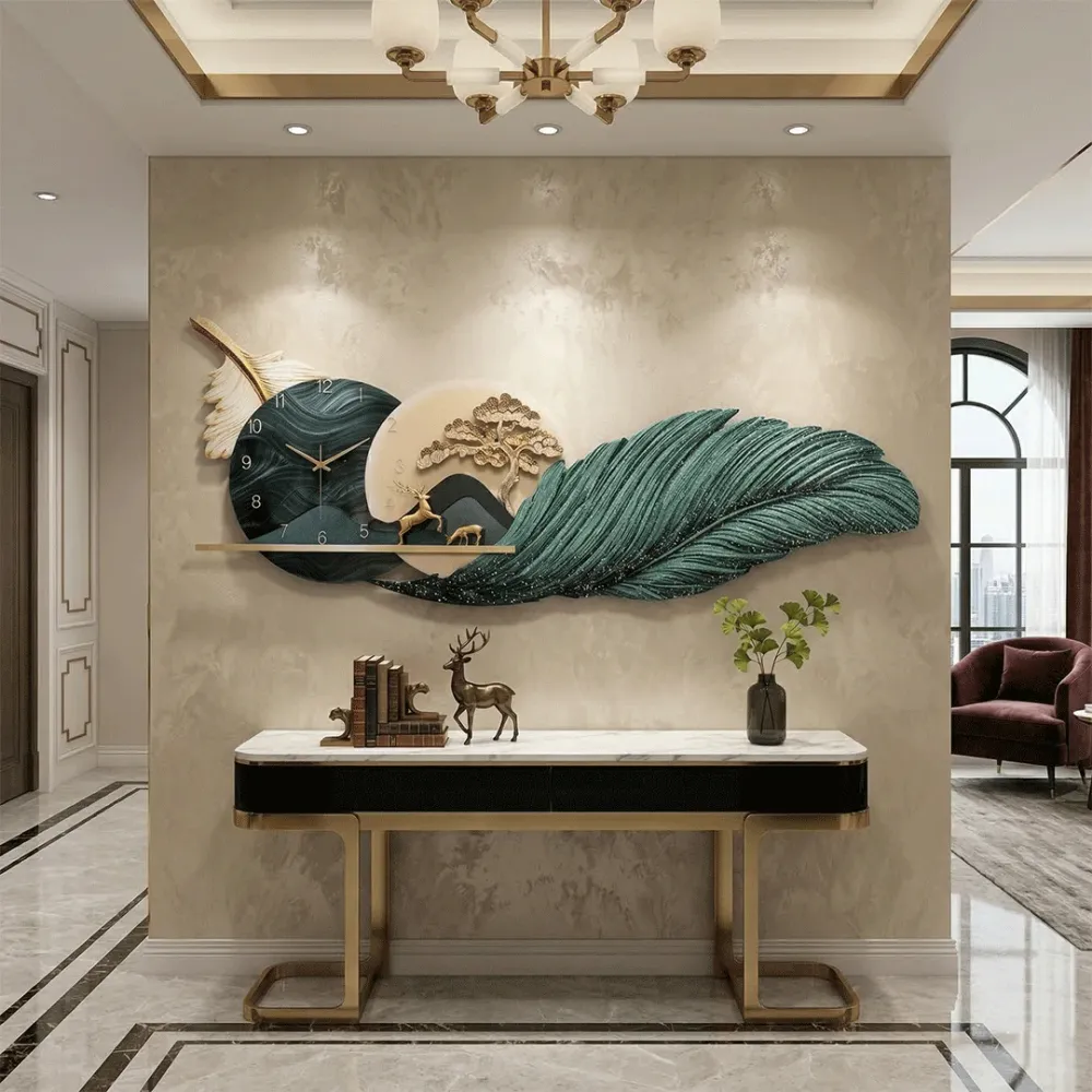 WallMantra Luxury Deer LED Crystal Wall Clock 