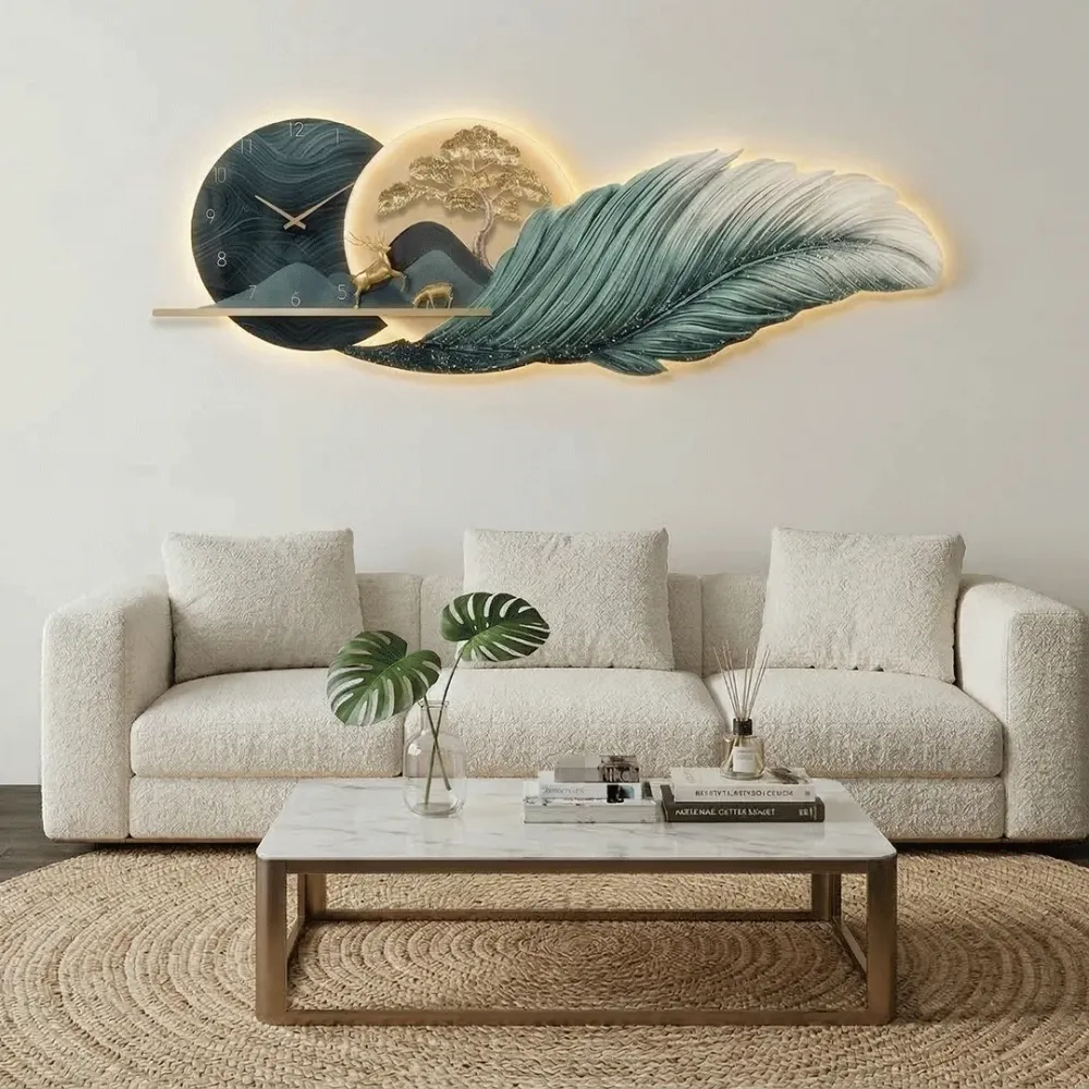 WallMantra Luxury Deer LED Crystal Wall Clock 