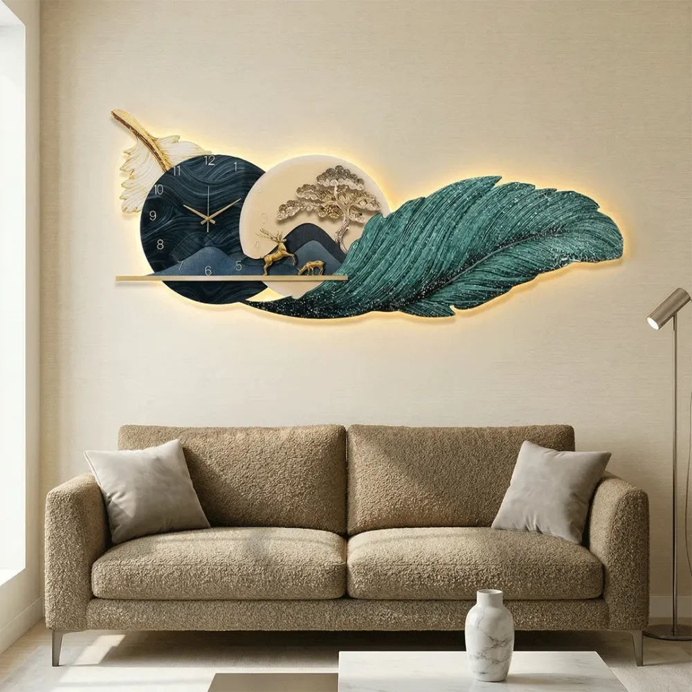 WallMantra Luxury Deer LED Crystal Wall Clock 