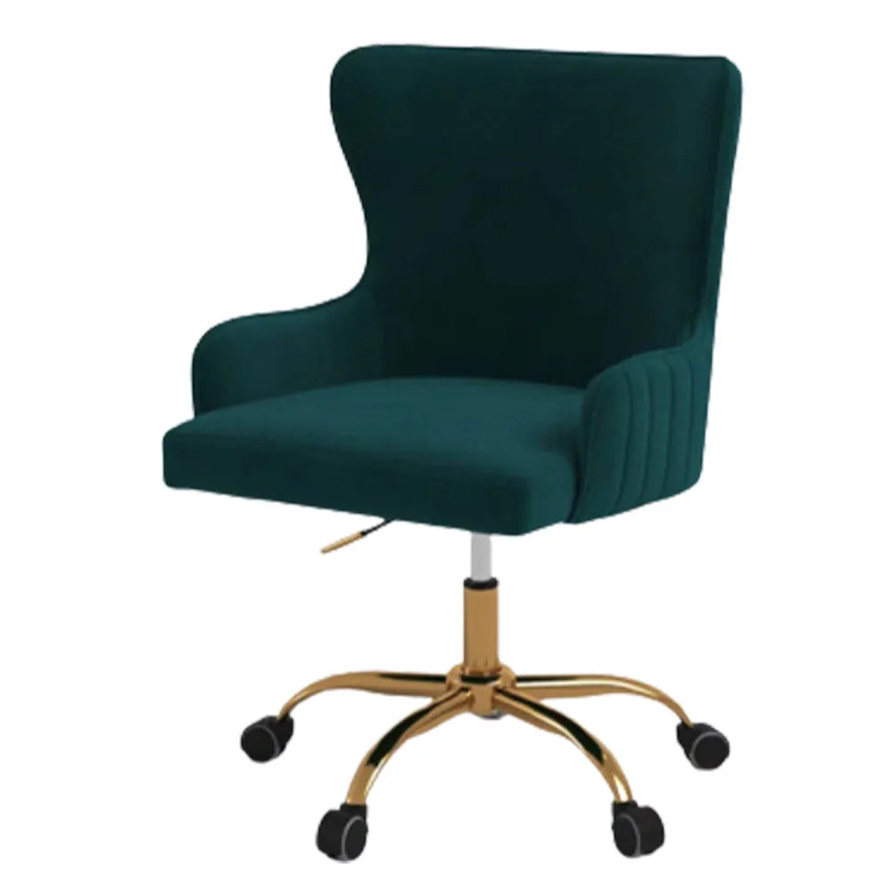 Luxury Emerald Velvet Armchair With Golden Base Single Piece