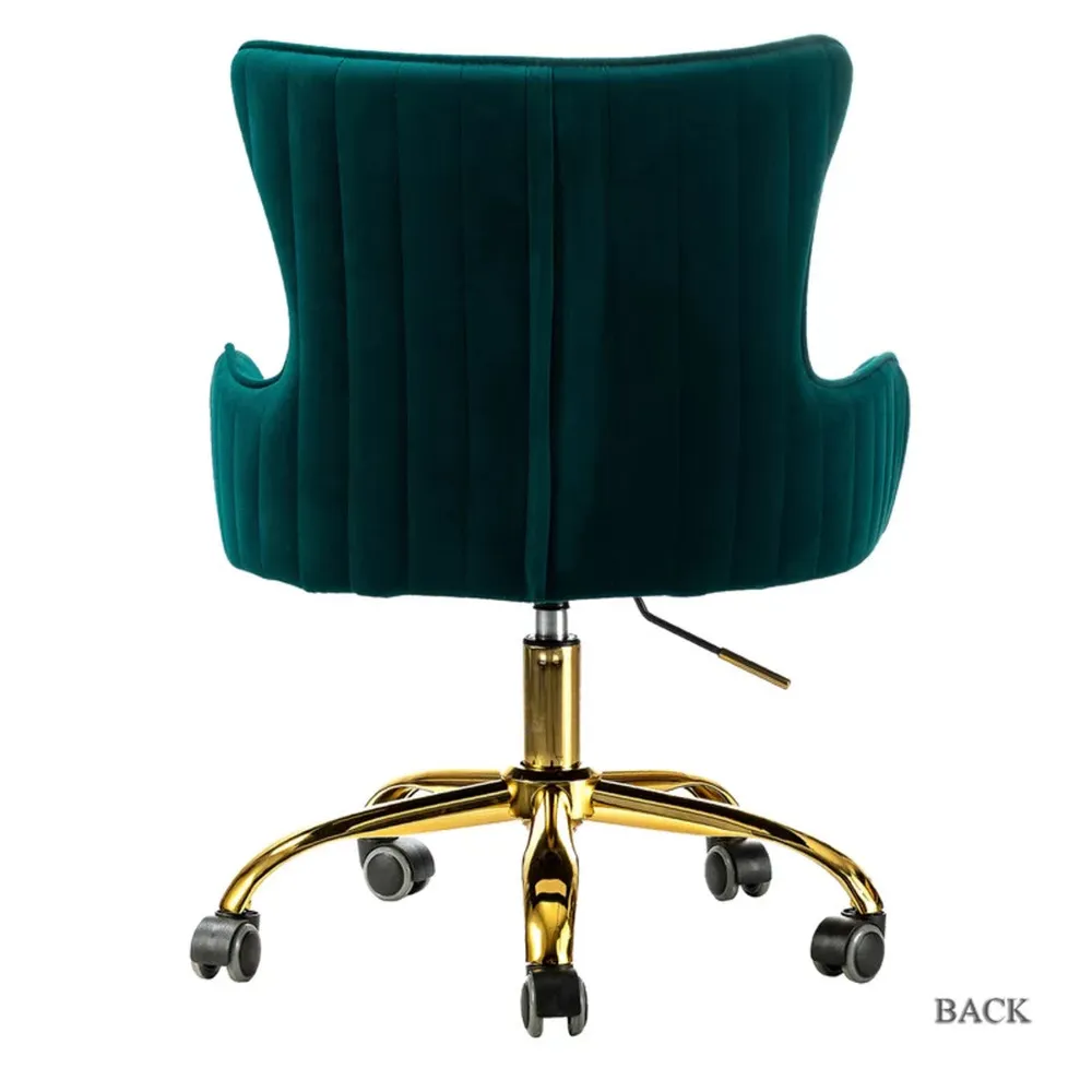 Luxury Emerald Velvet Armchair With Golden Base Single Piece