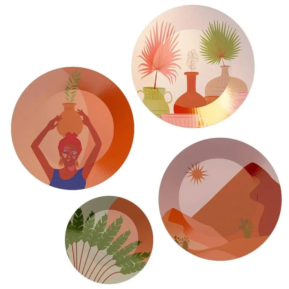 Luxury Finish Ceramic Wall Plates With Different Scenery Art , Wall Hanging Plate