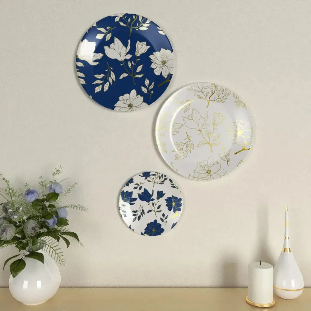 Luxury Floral Design Ceramic Wall Plates, Wall Hanging Plate