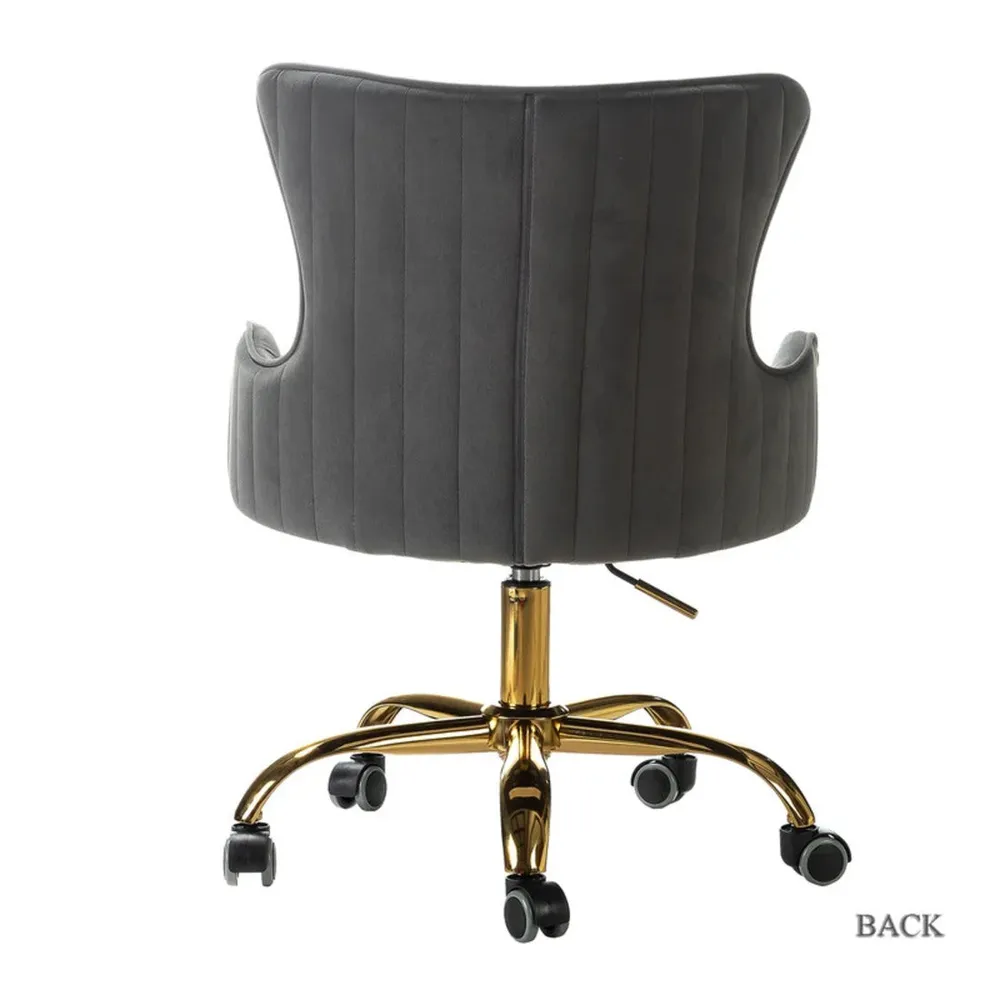Luxury Grey Velvet Armchair With Golden Base Single Piece