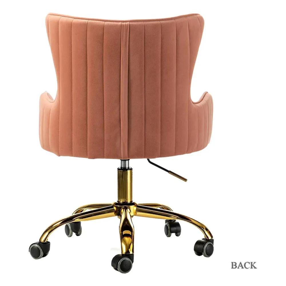 Luxury Pink Velvet Armchair With Golden Base Single