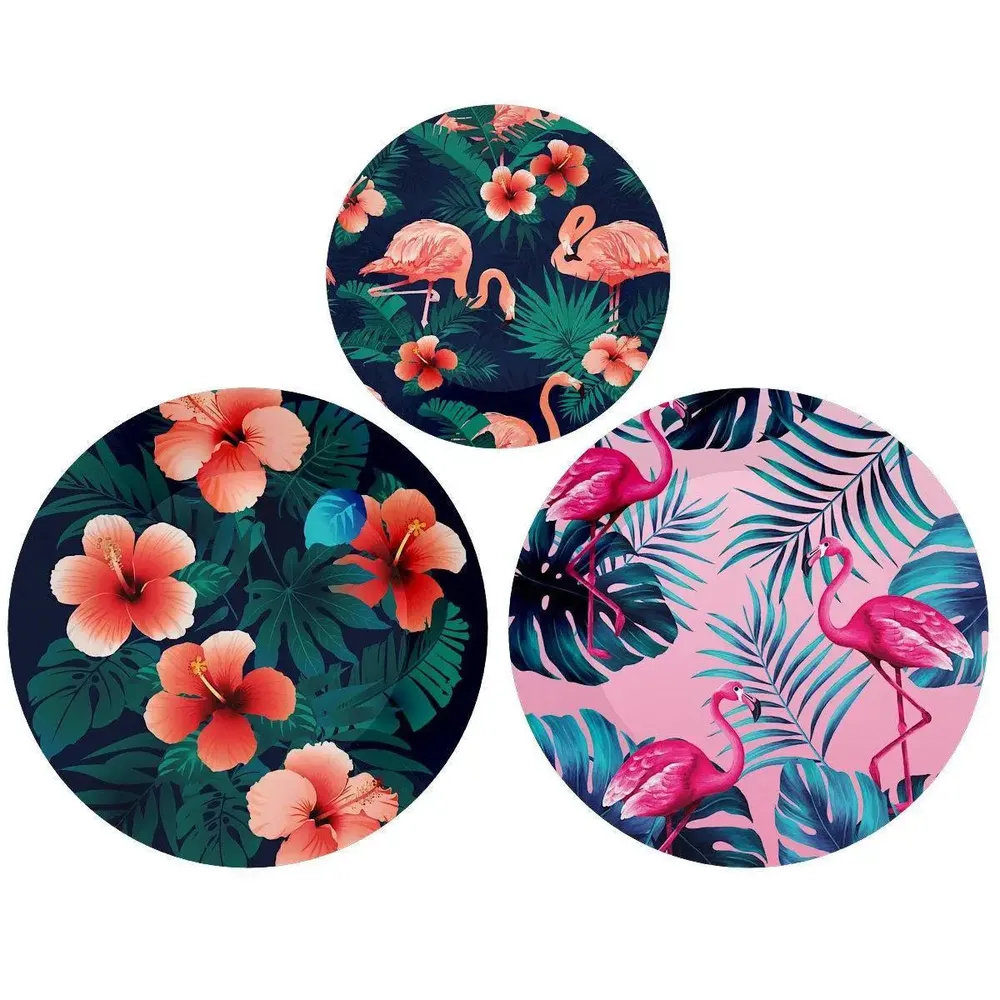 Luxury Wall Plates Flamingos Art Pattern Design, Wall Hanging.