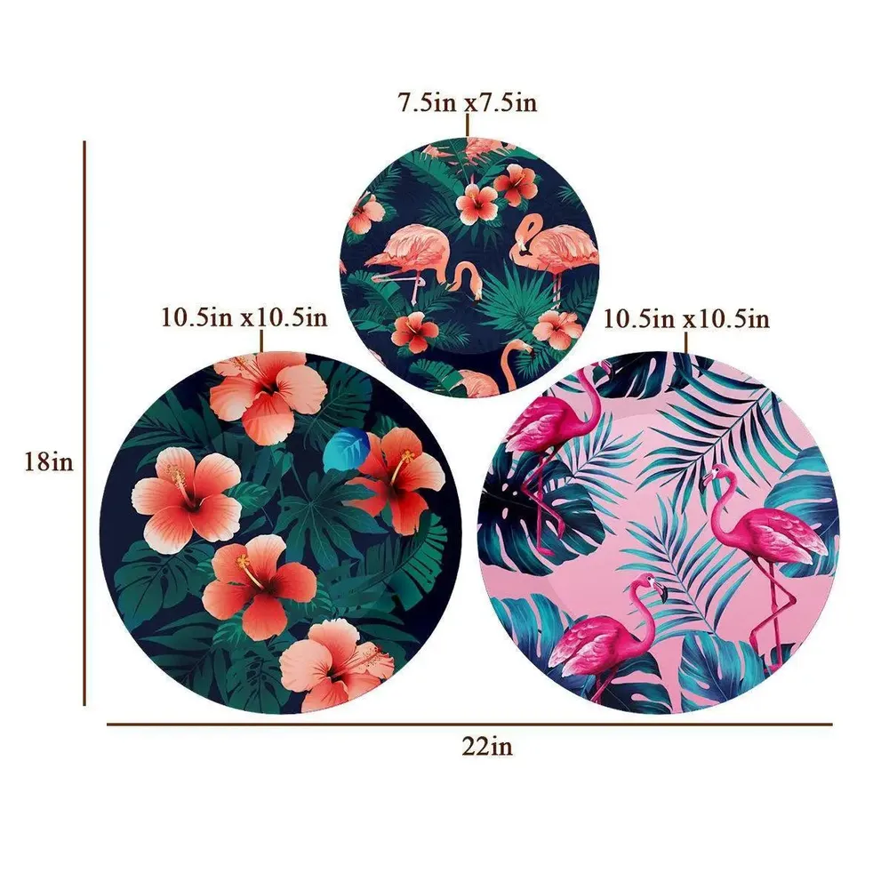 Luxury Wall Plates Flamingos Art Pattern Design, Wall Hanging.