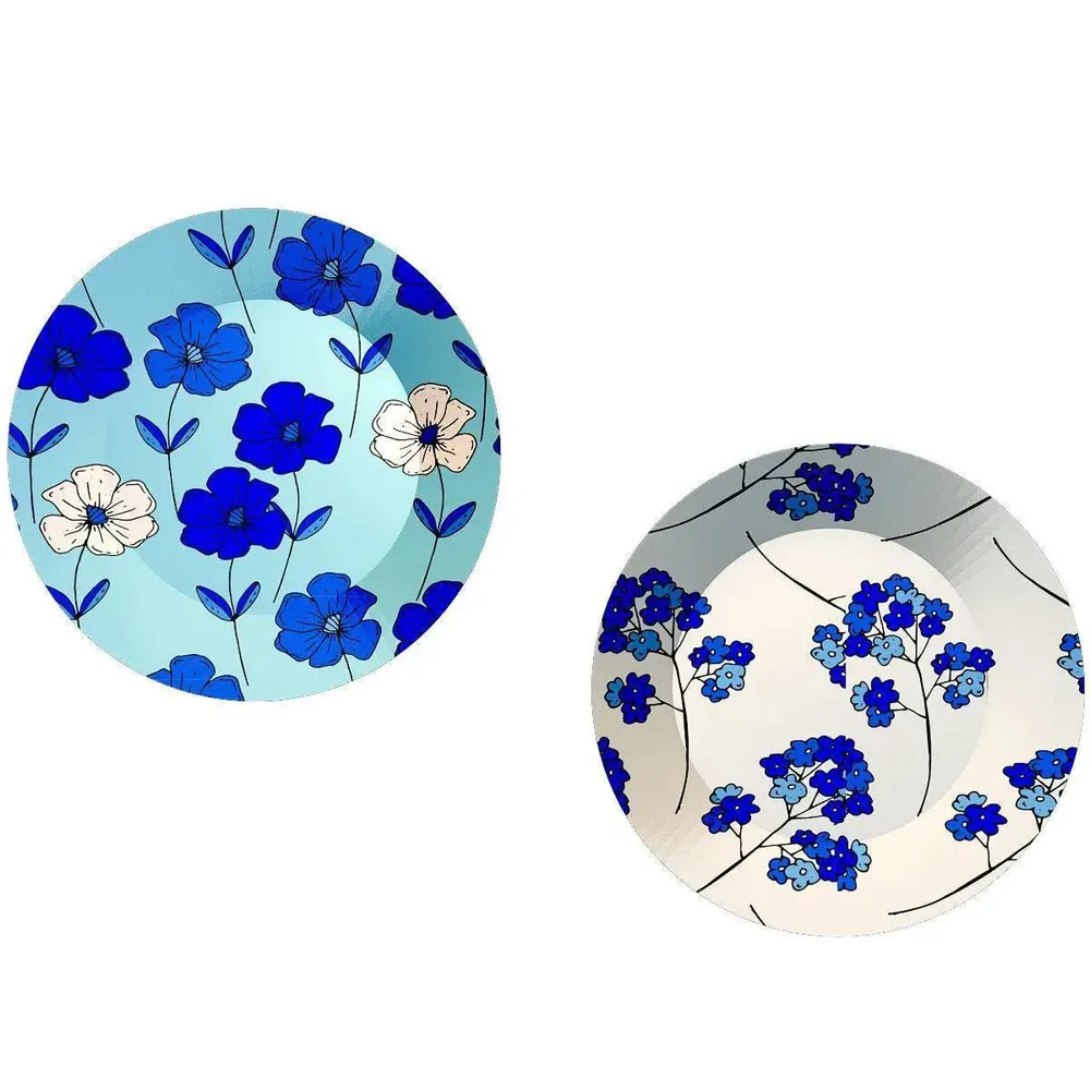 Luxury Wall Plates With Beautiful Flowers Pattern Design, Wall Hanging Plate