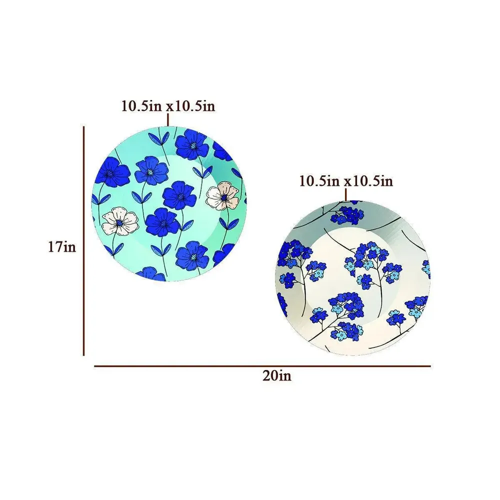 Luxury Wall Plates With Beautiful Flowers Pattern Design, Wall Hanging Plate