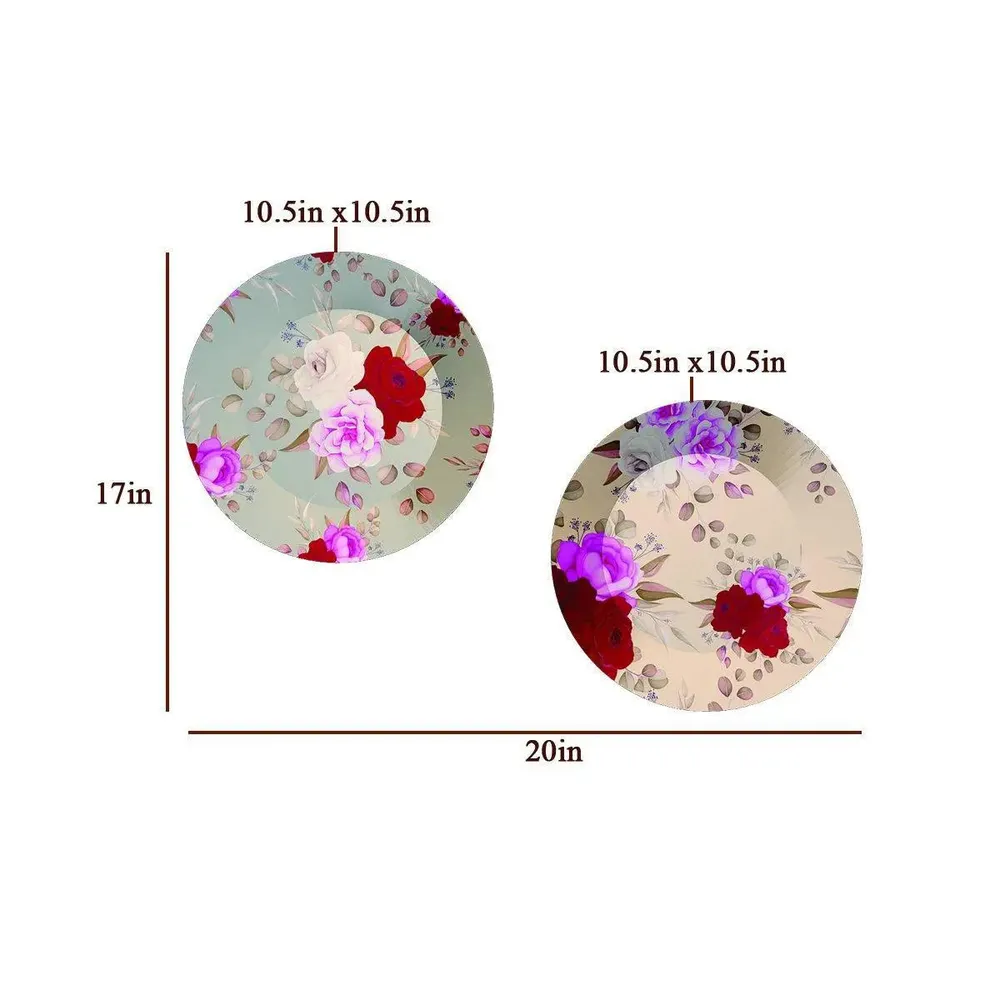 Luxury Wall Plates With Beautiful Rose Flower Pattern Art' Ceramic Plate Wall Hanging.