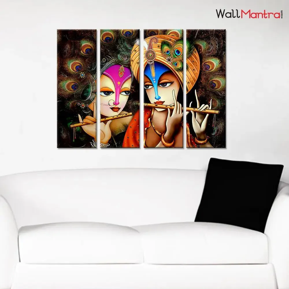 Madhubani style Radha Krishna Wall Painting