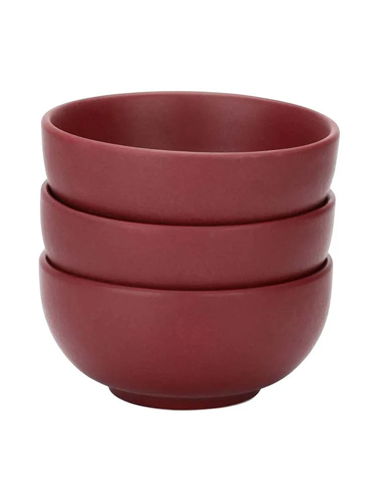 Magenta Matte Finish Ceramic Bowls Set Of 6