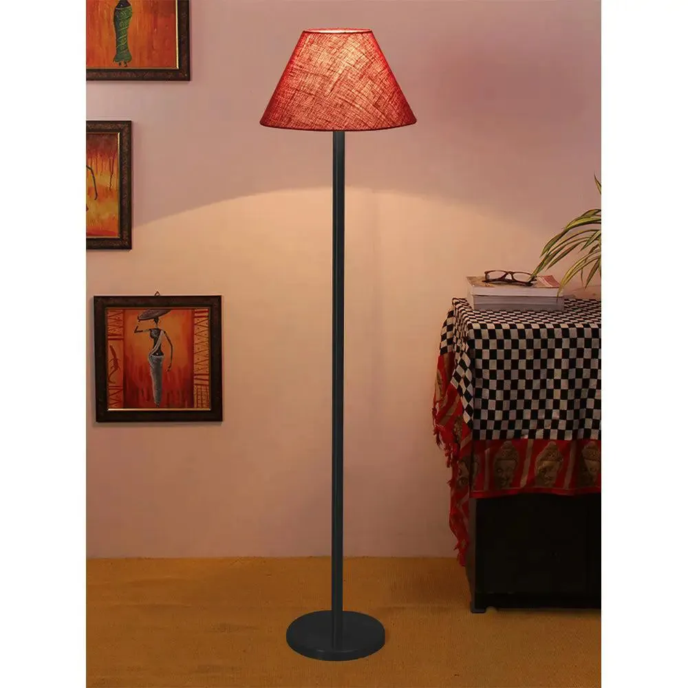 Magnificent Maroon Metal Floor Light