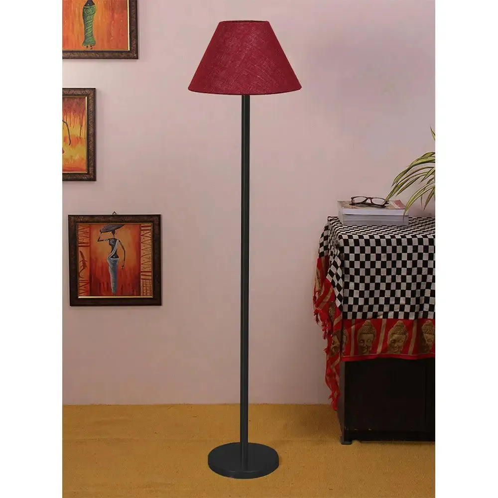 Magnificent Maroon Metal Floor Light