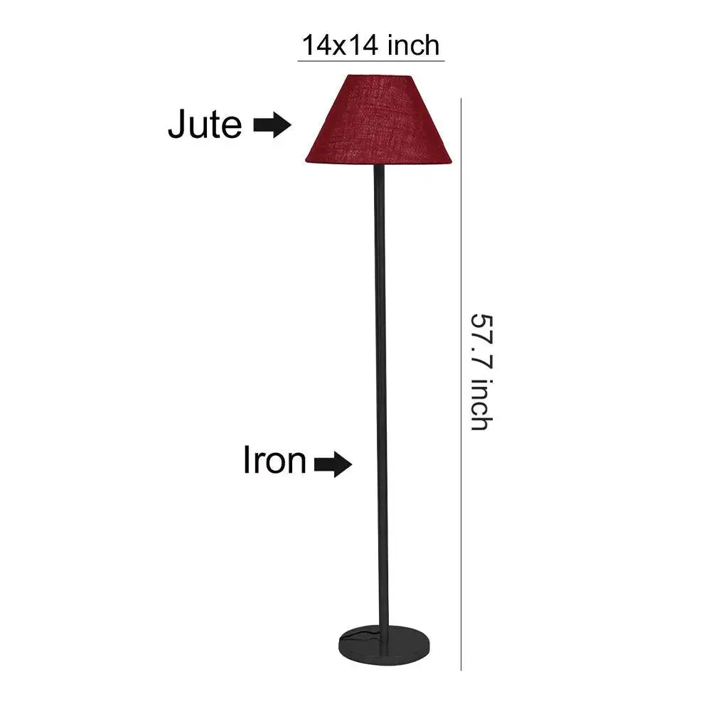 Magnificent Maroon Metal Floor Light