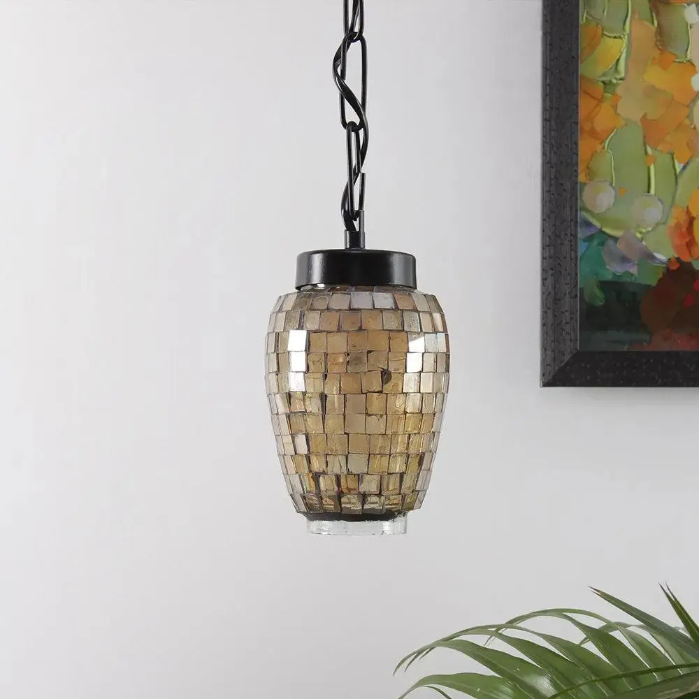 Magnificent Multicolor Mosaic Glass Hanging Light