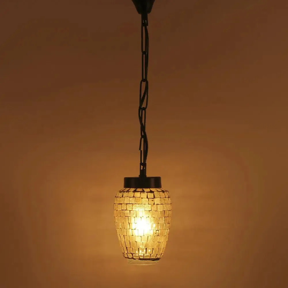 Magnificent Multicolor Mosaic Glass Hanging Light