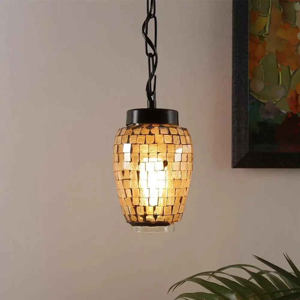Magnificent Multicolor Mosaic Glass Hanging Light