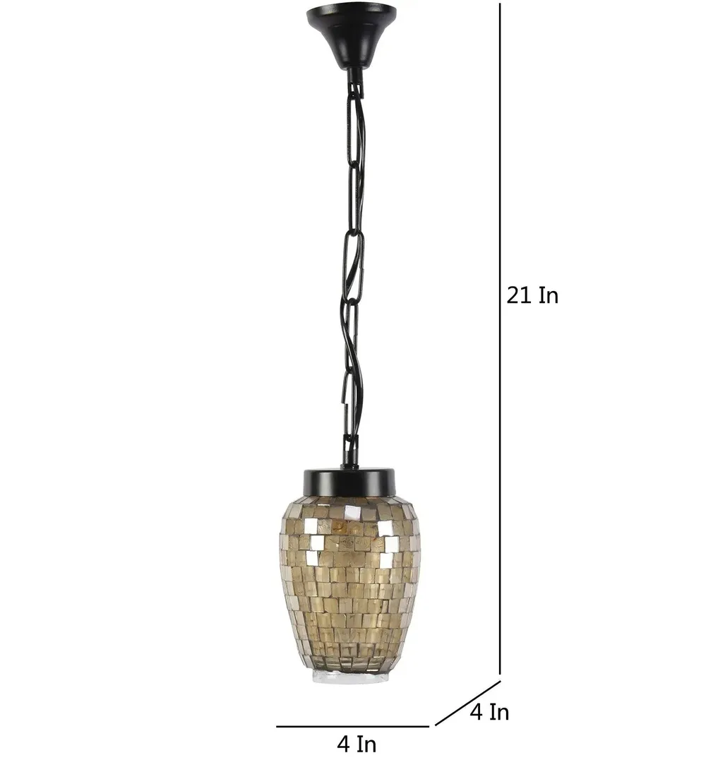 Magnificent Multicolor Mosaic Glass Hanging Light