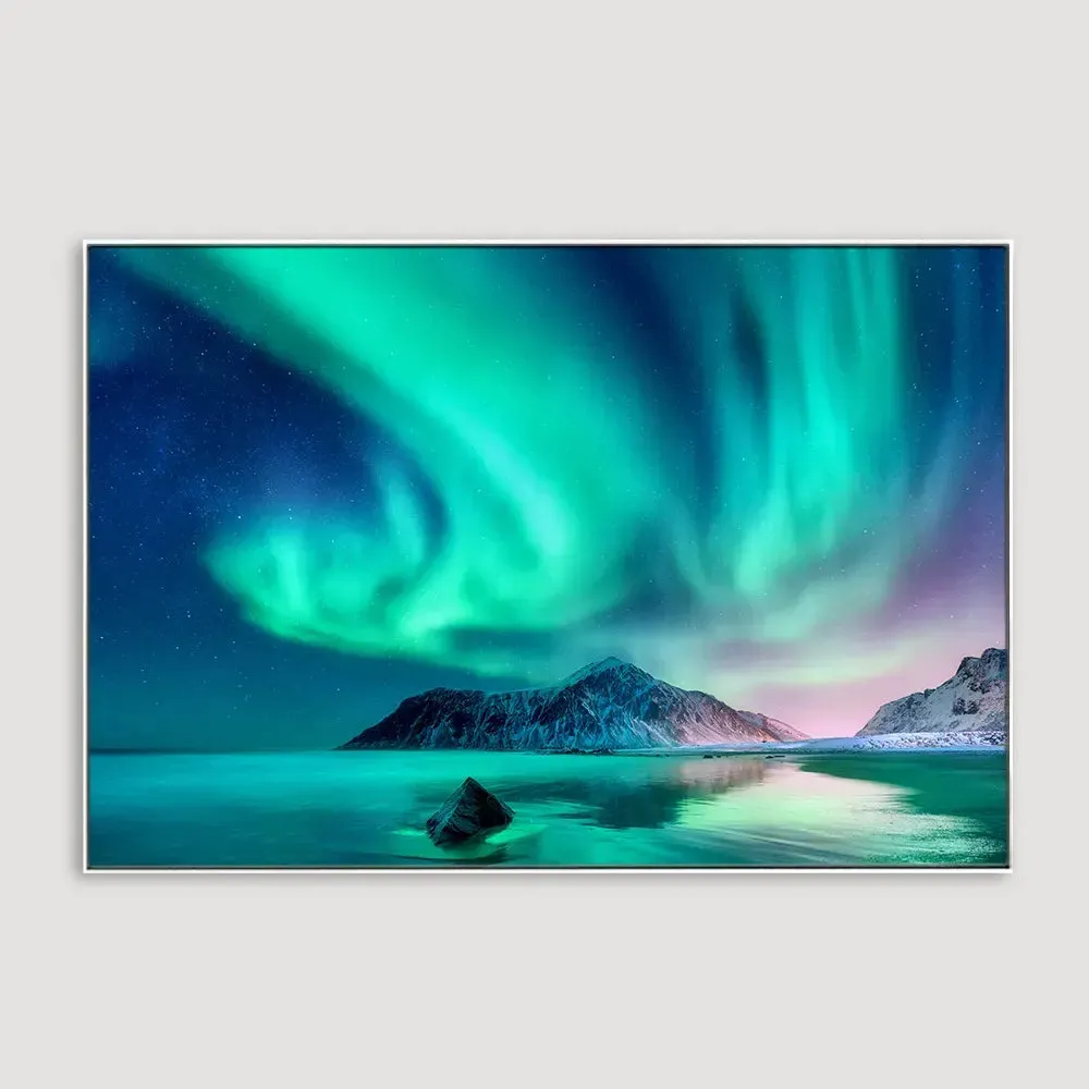 Magnificent Nothern Lights Framed Wall art With Floating Frame