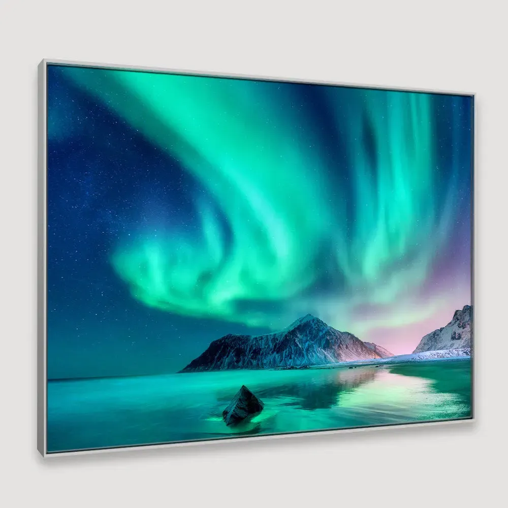 Magnificent Nothern Lights Framed Wall art With Floating Frame