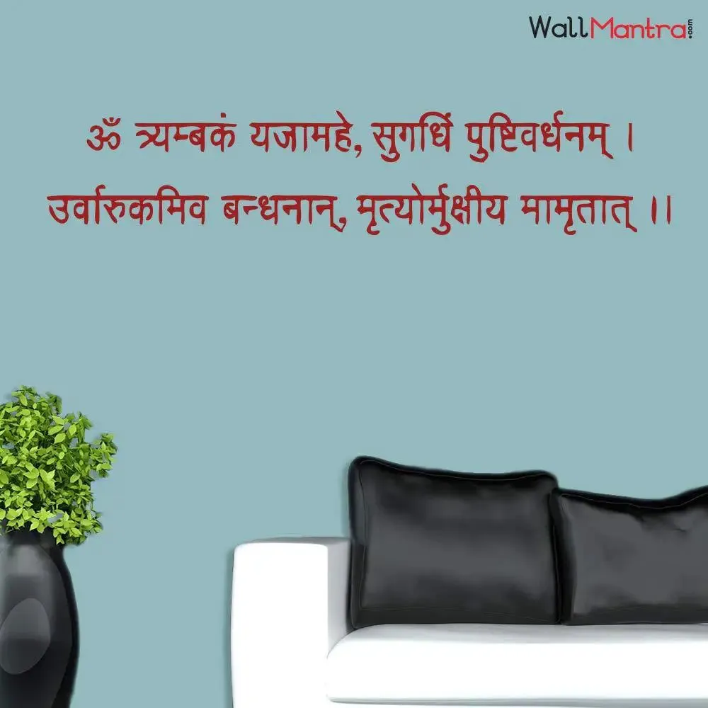 Maha Mritunjay Hindu Mantra Wall Sticker Premium Quality Self Adhesive Viny