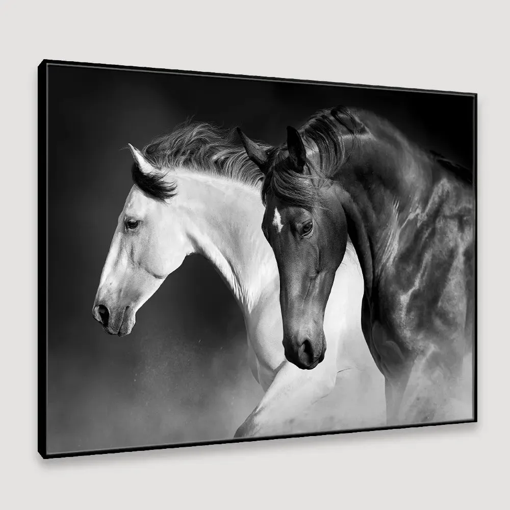 Majestic Stallions Framed Wall art With Floating Frame