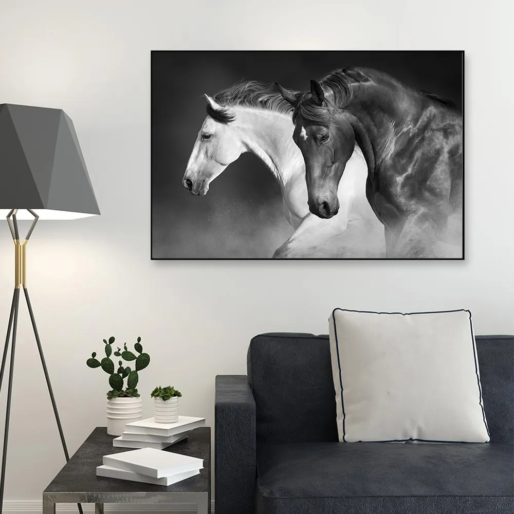 Majestic Stallions Framed Wall art With Floating Frame