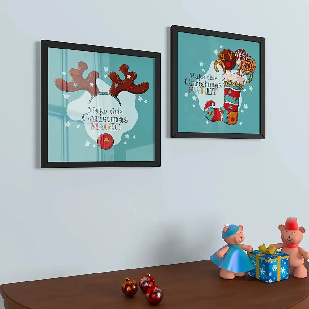 Make this Christmas Magic Set of 2 / Break Resistant Clear Acrylic Glass / 61 cm x 30 cm