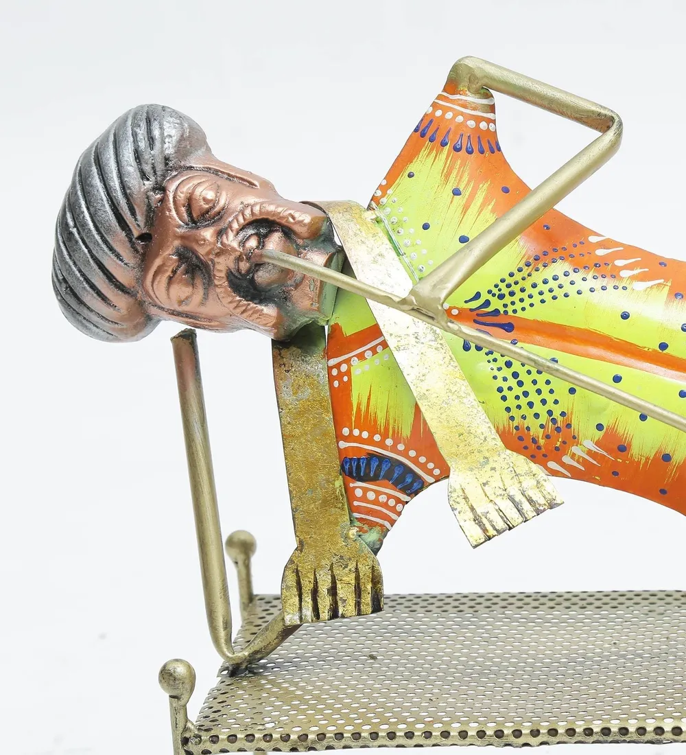 Man With Hookah Rajasthani Art Human Figurine / Showpiece