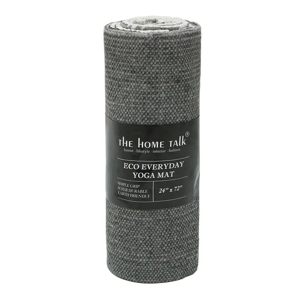 Mandala Art Grey Cotton Yoga Mat