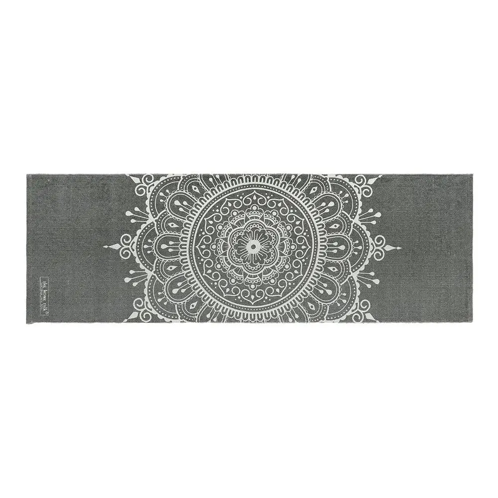 Mandala Art Grey Cotton Yoga Mat