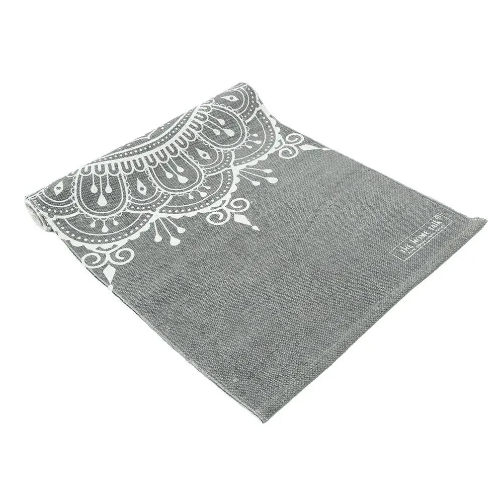 Mandala Art Grey Cotton Yoga Mat