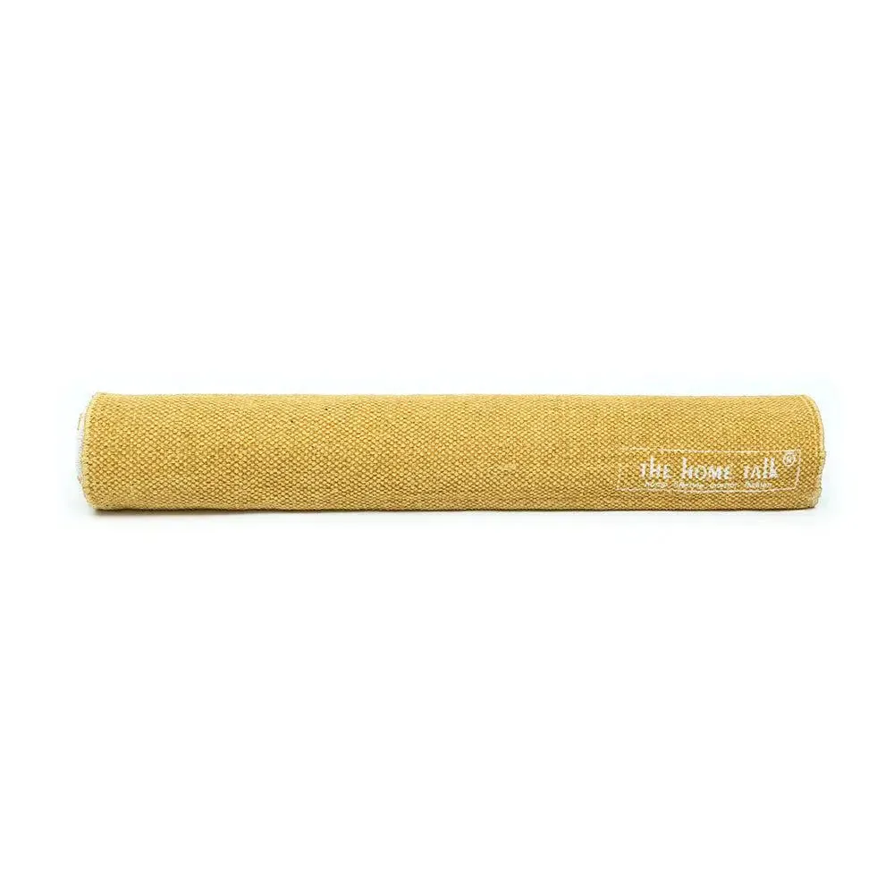 Mandala Art Yellow Cotton Yoga Mat