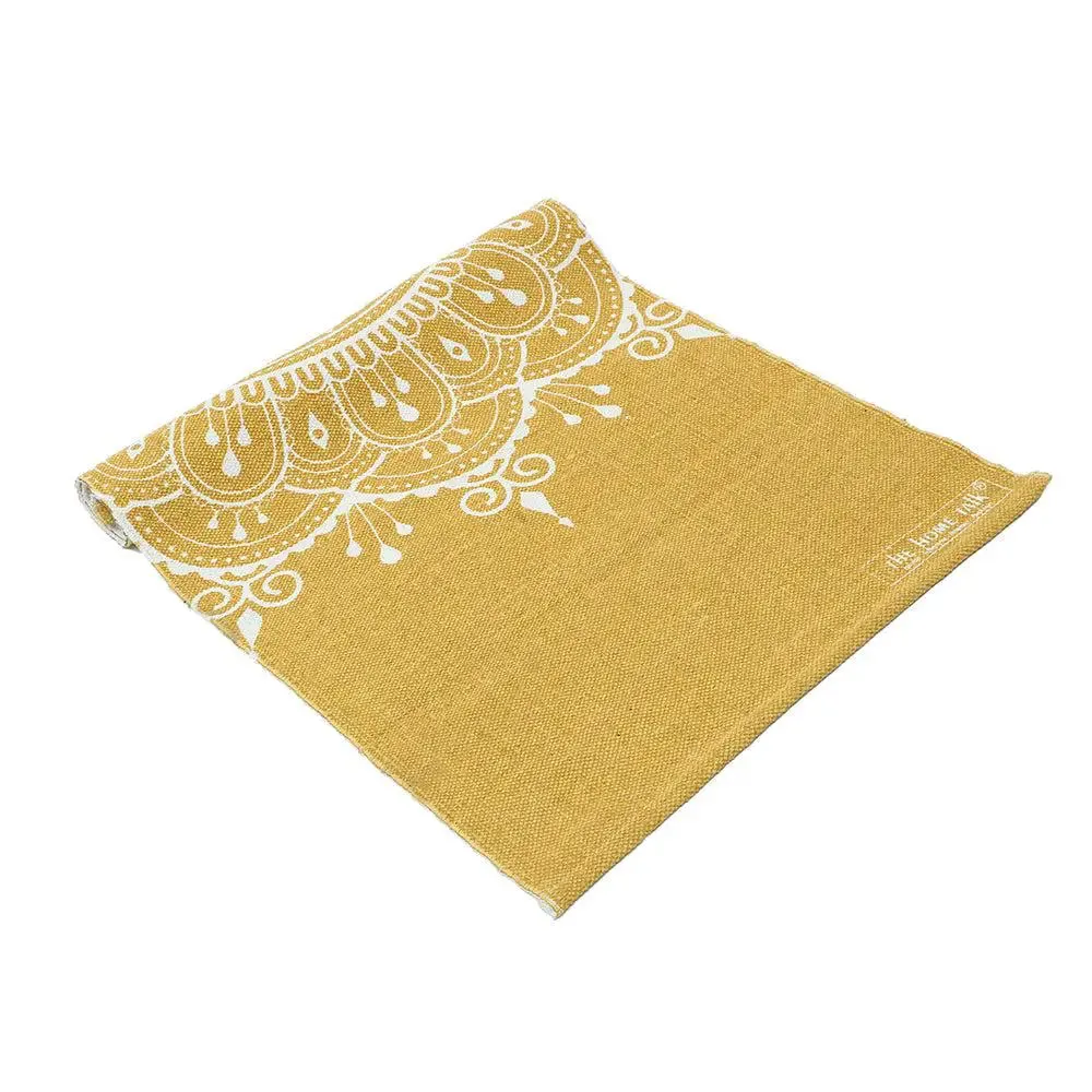 Mandala Art Yellow Cotton Yoga Mat