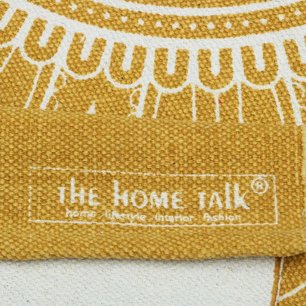 Mandala Art Yellow Cotton Yoga Mat