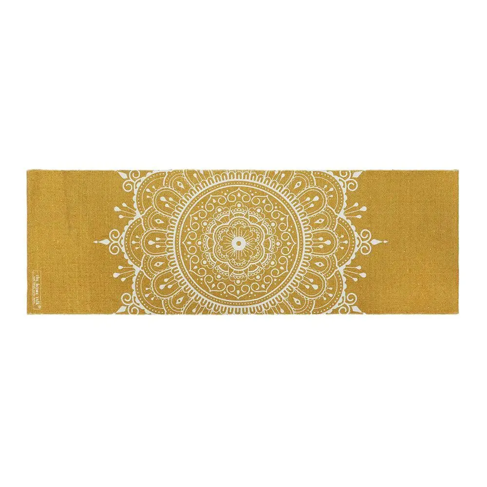 Mandala Art Yellow Cotton Yoga Mat