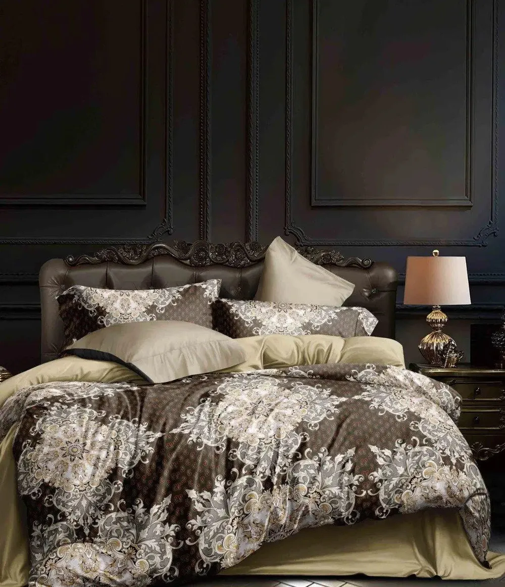 Mandala Pattern Design Printed Modern Double Bed Premium Bedsheet With Pillow Covers