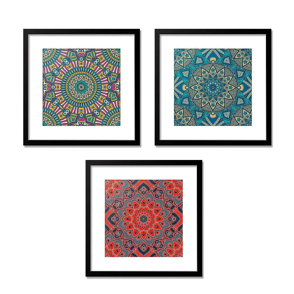 Mandala Pattern Framed Set of 3