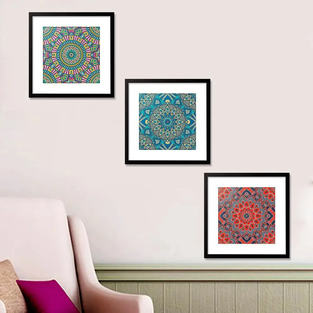 Mandala Pattern Framed Set of 3