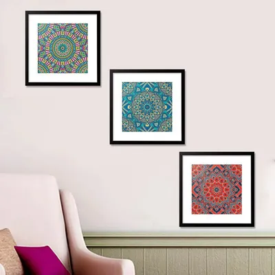 Mandala Pattern Framed Set of 3