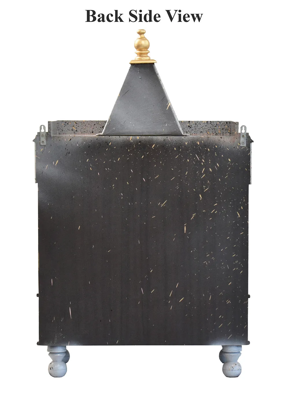 Marble Finish Engineered Wood Silver Pooja Temple