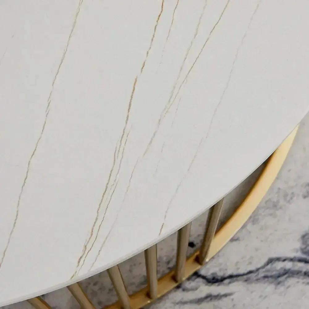 Marble only Classic Complementing Golden Coffee Table (Set of 2) Small marble