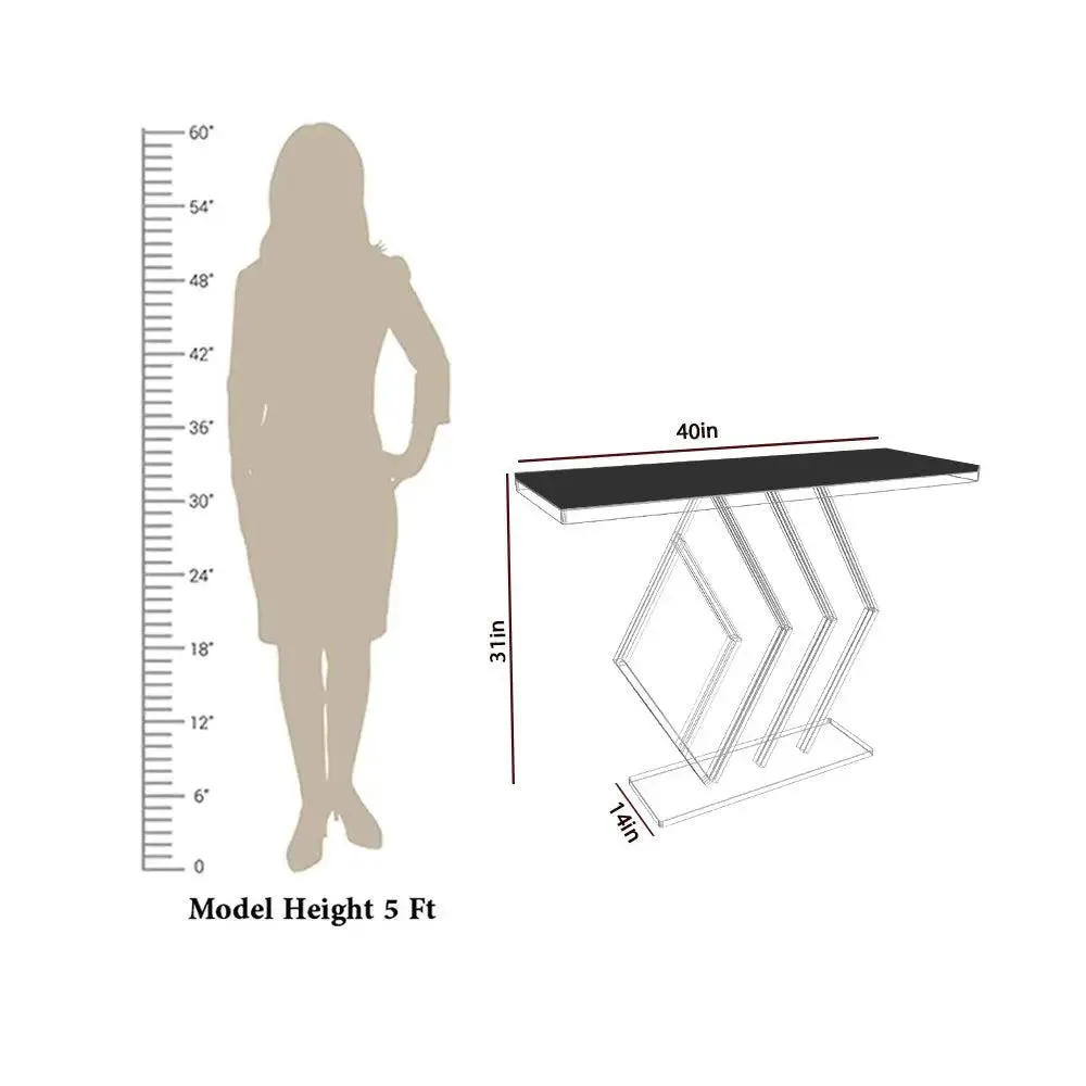 Marble only Classic Copper Console Table In Geometric Pattern