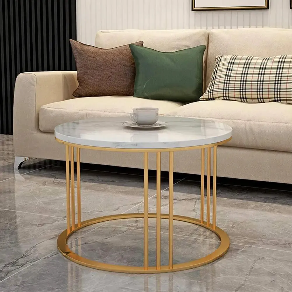 Marble only Classic Tethered Metallic Table (Set of 2) Large marble